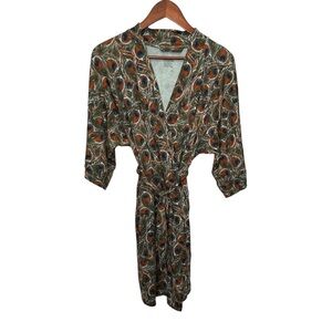 Gillian & Omalley Peacock Feather Robe Size XS/Small NWT